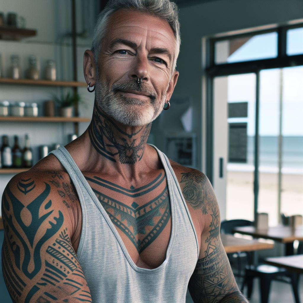 Beautiful tribal tattoo design on mature skin