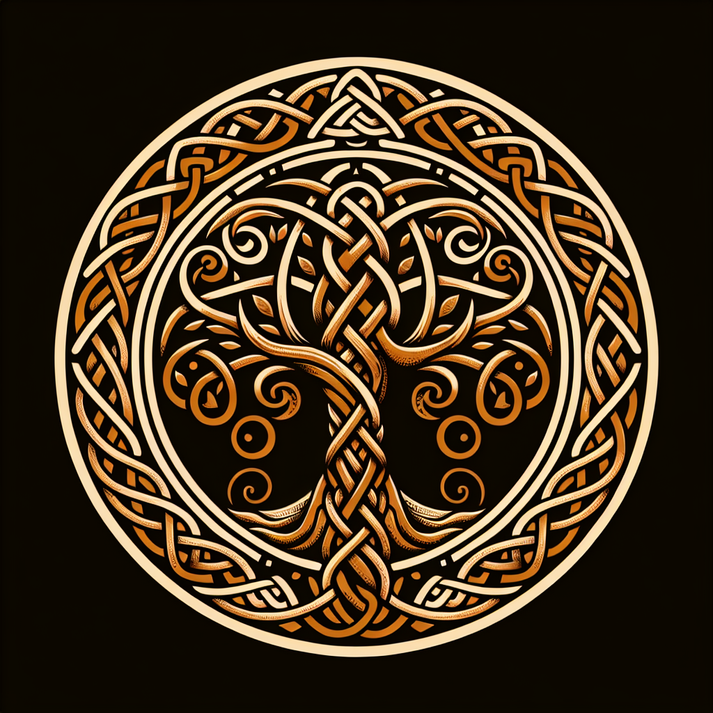 Celtic tribal tattoo featuring intricate knotwork patterns