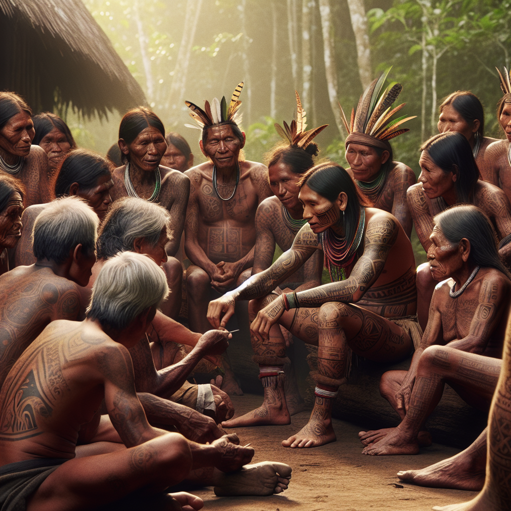 Yanomami body art showcasing intricate designs