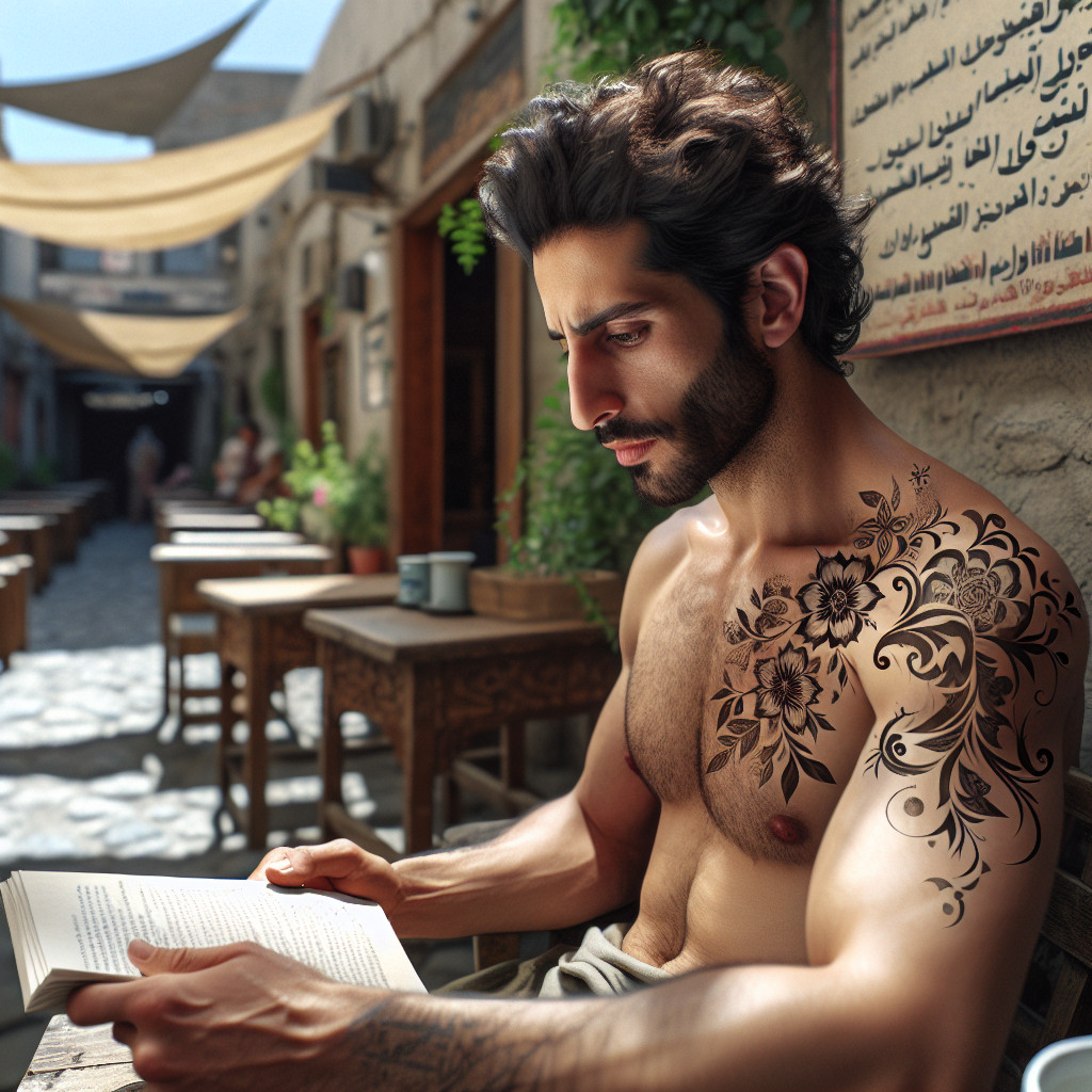 Men showcasing tribal tattoos on their shoulders