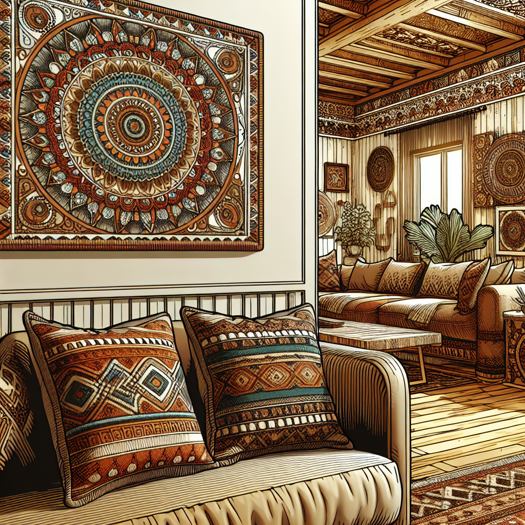 A vibrant example of ethnic wall art showcasing African tribal patterns