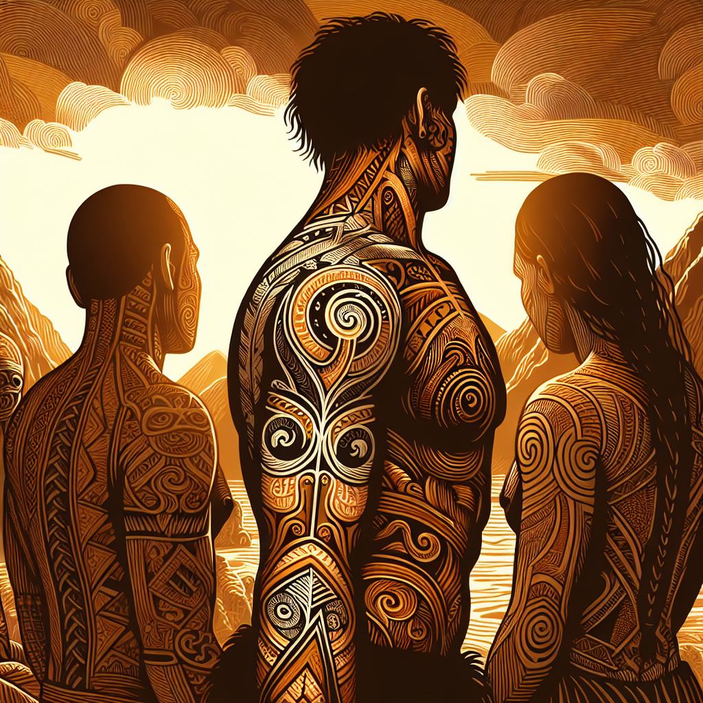 An intricate Maori tribal tattoo design showcasing traditional patterns