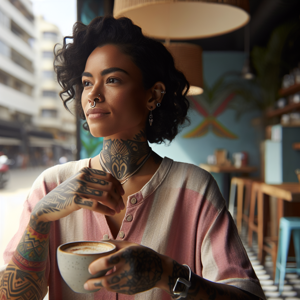 Image of a feminine tribal tattoo featuring floral elements