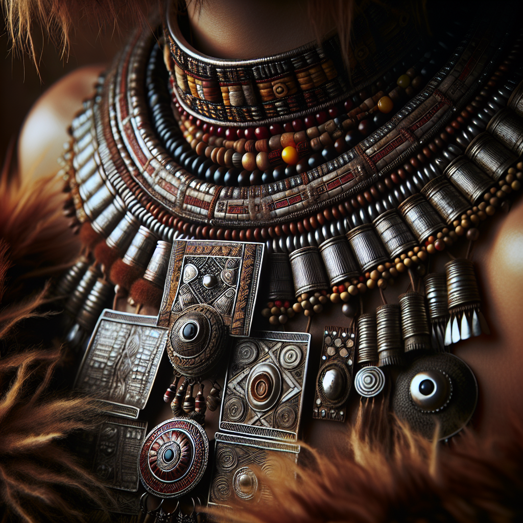 handcrafted tribal jewelry in a local market