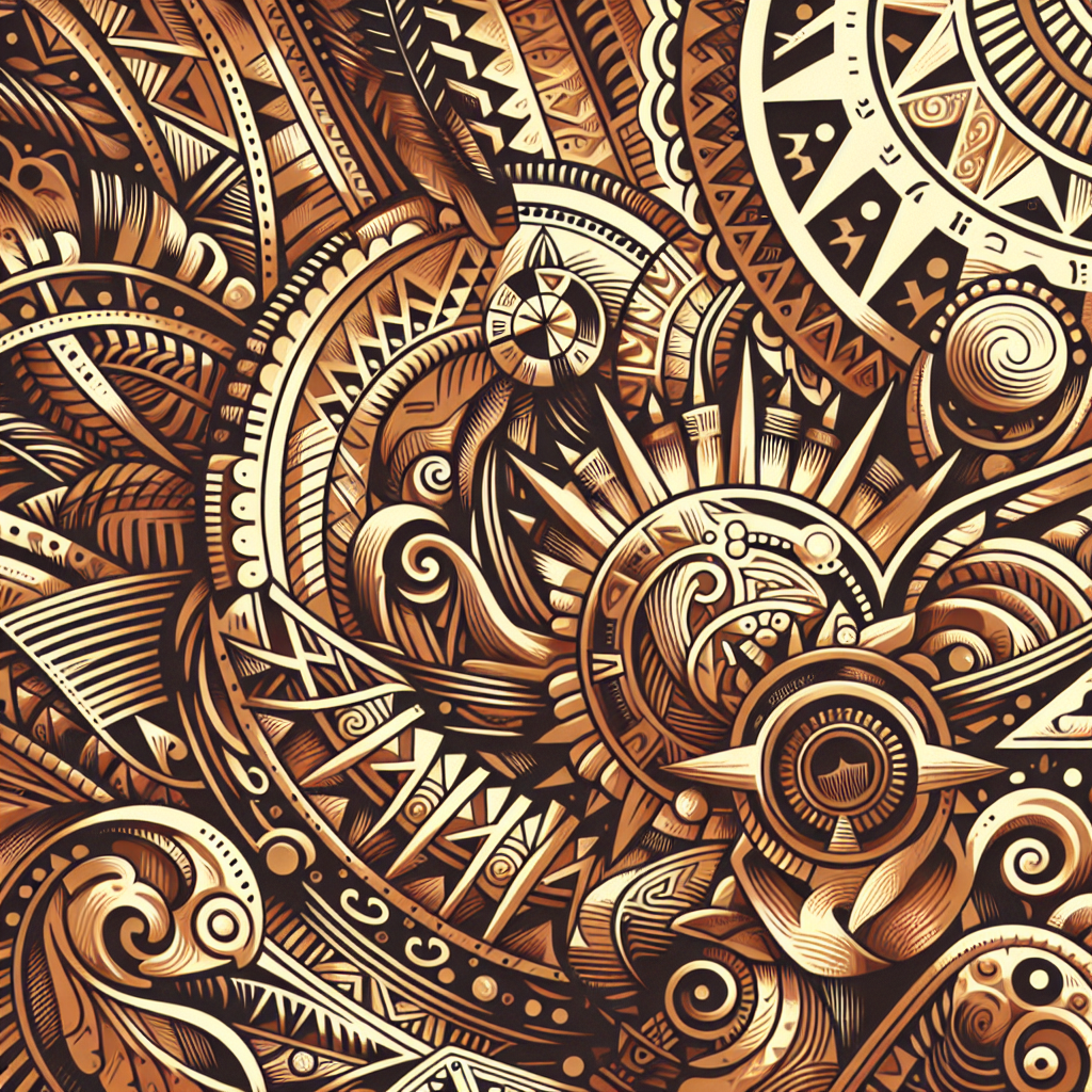 Ancient tribal art from different cultures