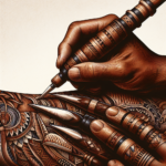 The traditional practitioners, known as tattooeurs, utilize specific tools made from natural materials, such as shark te