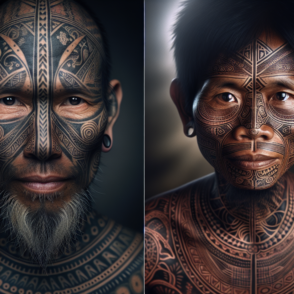 A showcase of various tribal tattoos from different cultures