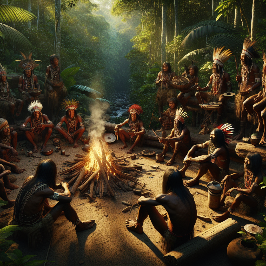 Yanomami village in the Amazon rainforest