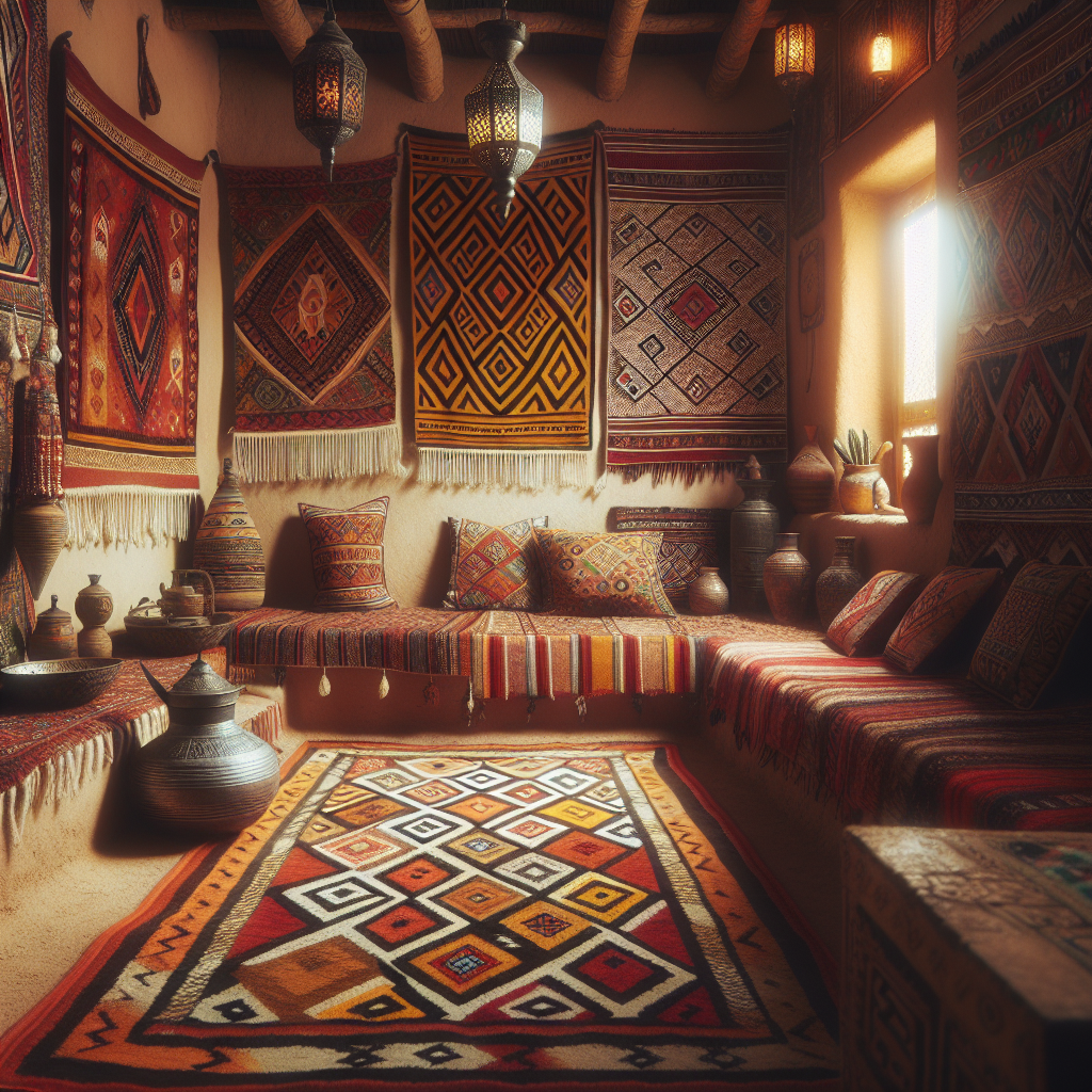 Beautiful Amazigh rug showcasing vibrant colors and patterns