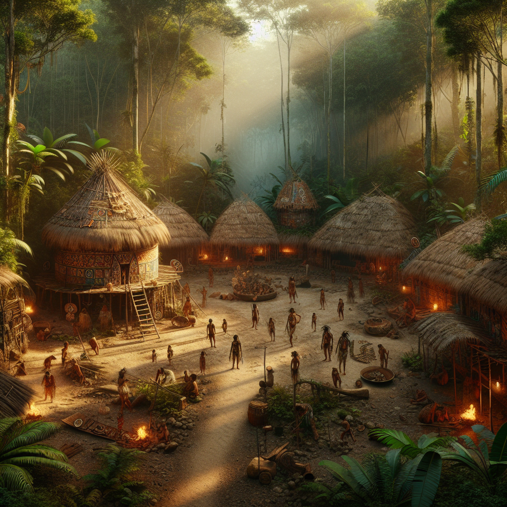 Yanomami elder preparing medicinal herbs