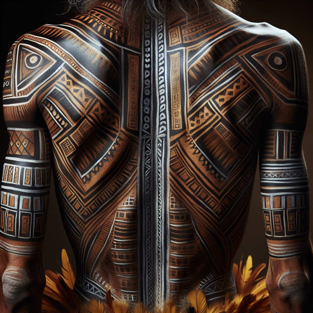 Traditional Kayapo ceremonial gathering with body painting and music