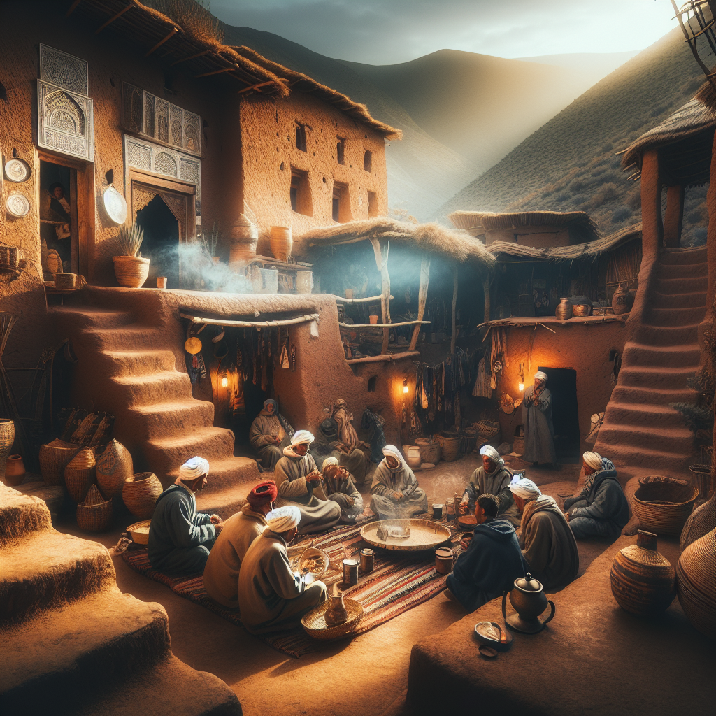 A picturesque view of an Amazigh village in the Atlas Mountains