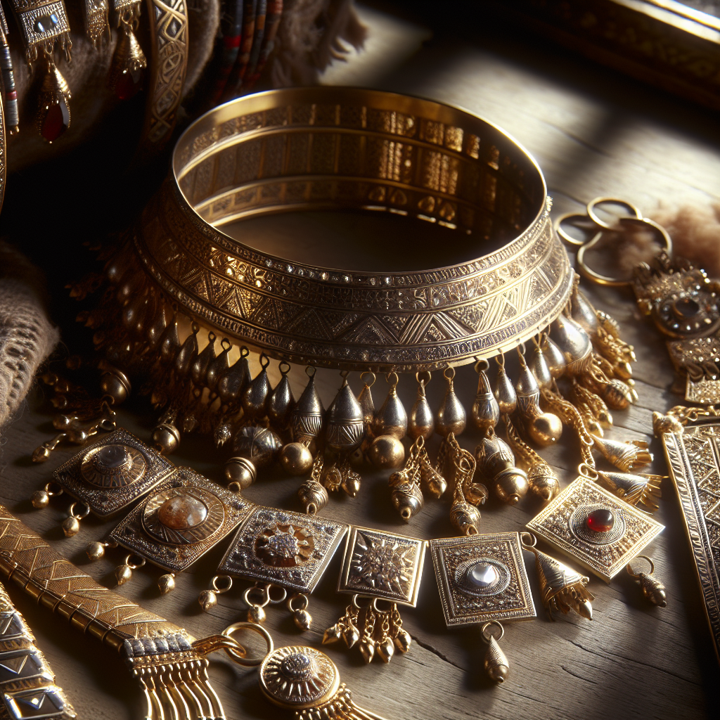 Beautifully crafted Bedouin jewelry showcasing intricate designs and materials