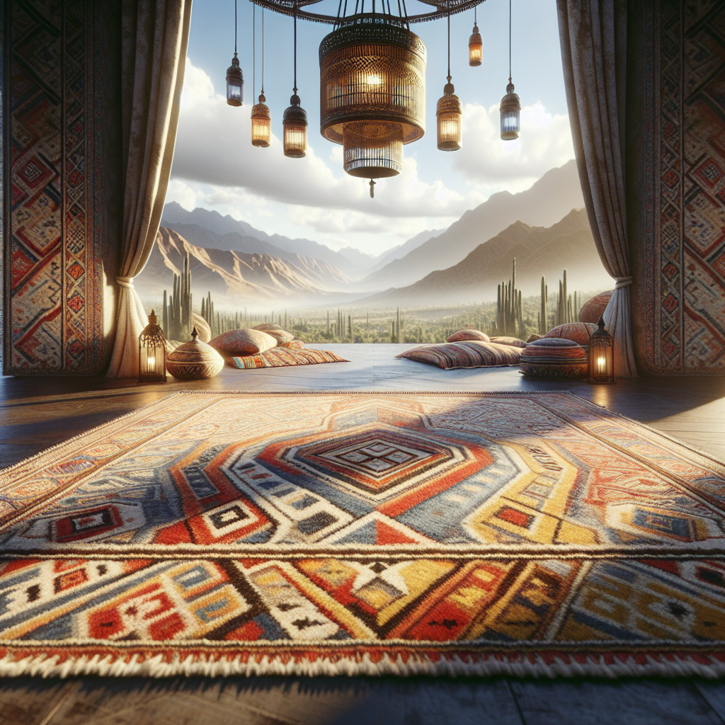 A stunning amazigh rug with geometric patterns