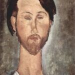 Modigliani portrait with elongated face and neck showing African mask influence in simplified features