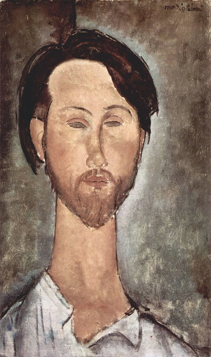 Modigliani portrait with elongated face and neck showing African mask influence in simplified features