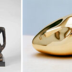 Luba caryatid sculpture beside Brâncuși's Sleeping Muse showing shared African-influenced abstraction