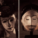 Henri Matisse portrait compared to Fang mask from Gabon showing African tribal art influence