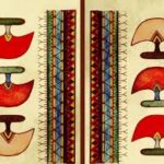 Traditional Inuit geometric patterns inspiring Zacharias Kunuk's Indigenous cinema aesthetic