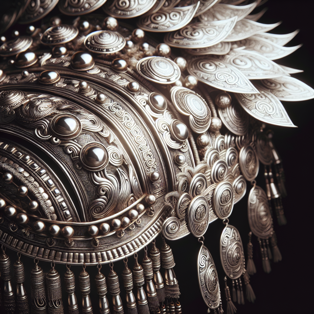 Hmong silver jewelry arrangement