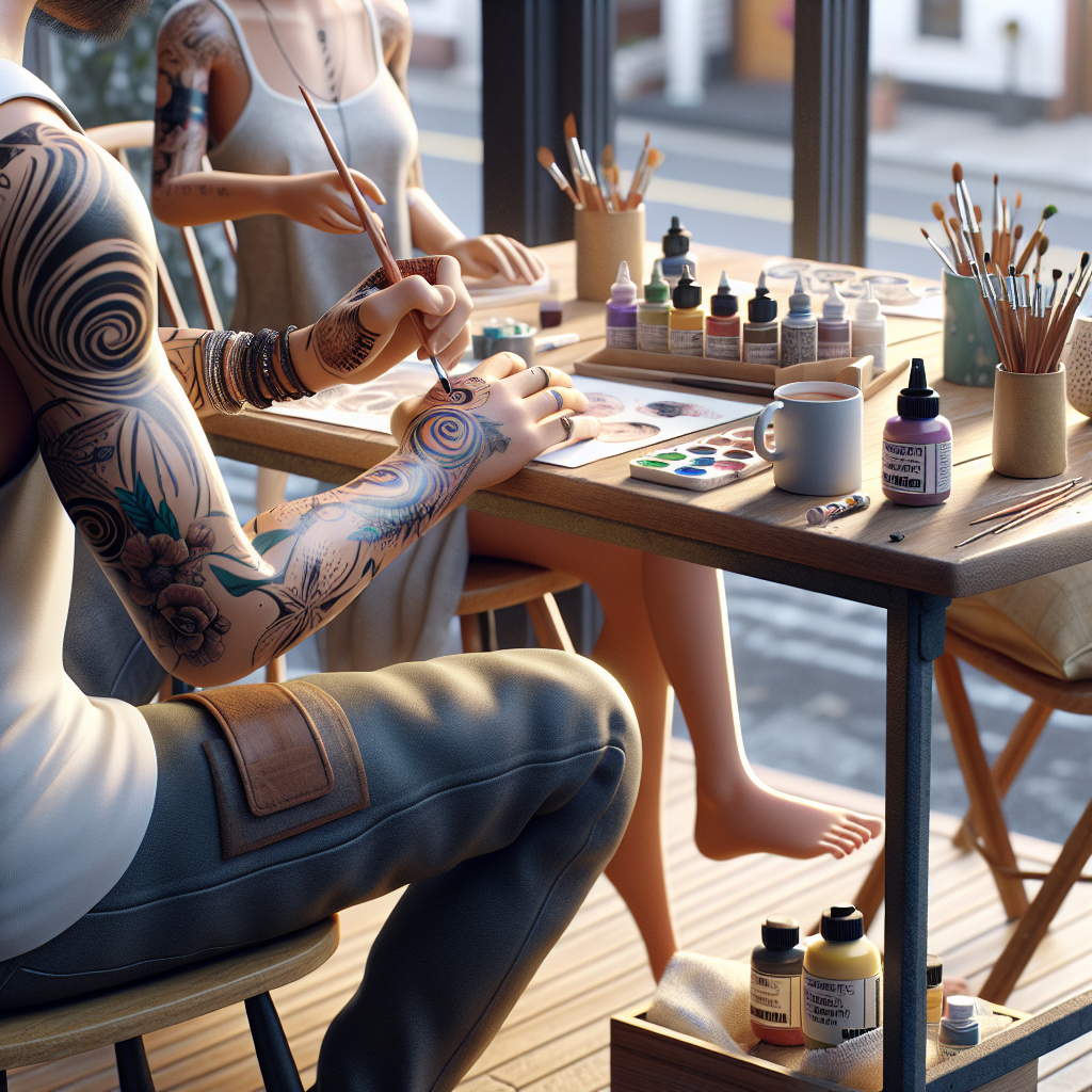 Kids enjoying safe body art activities with tribal designs