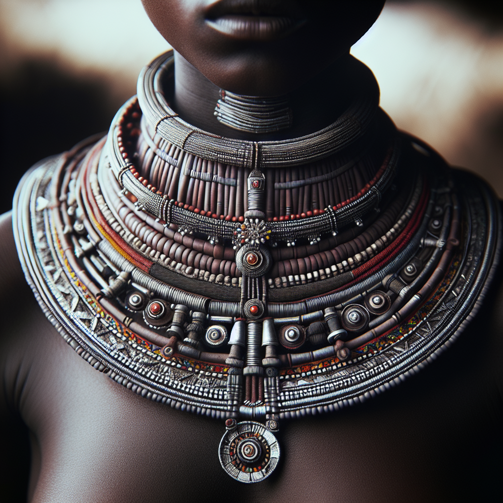 Himba woman adorned with traditional jewelry
