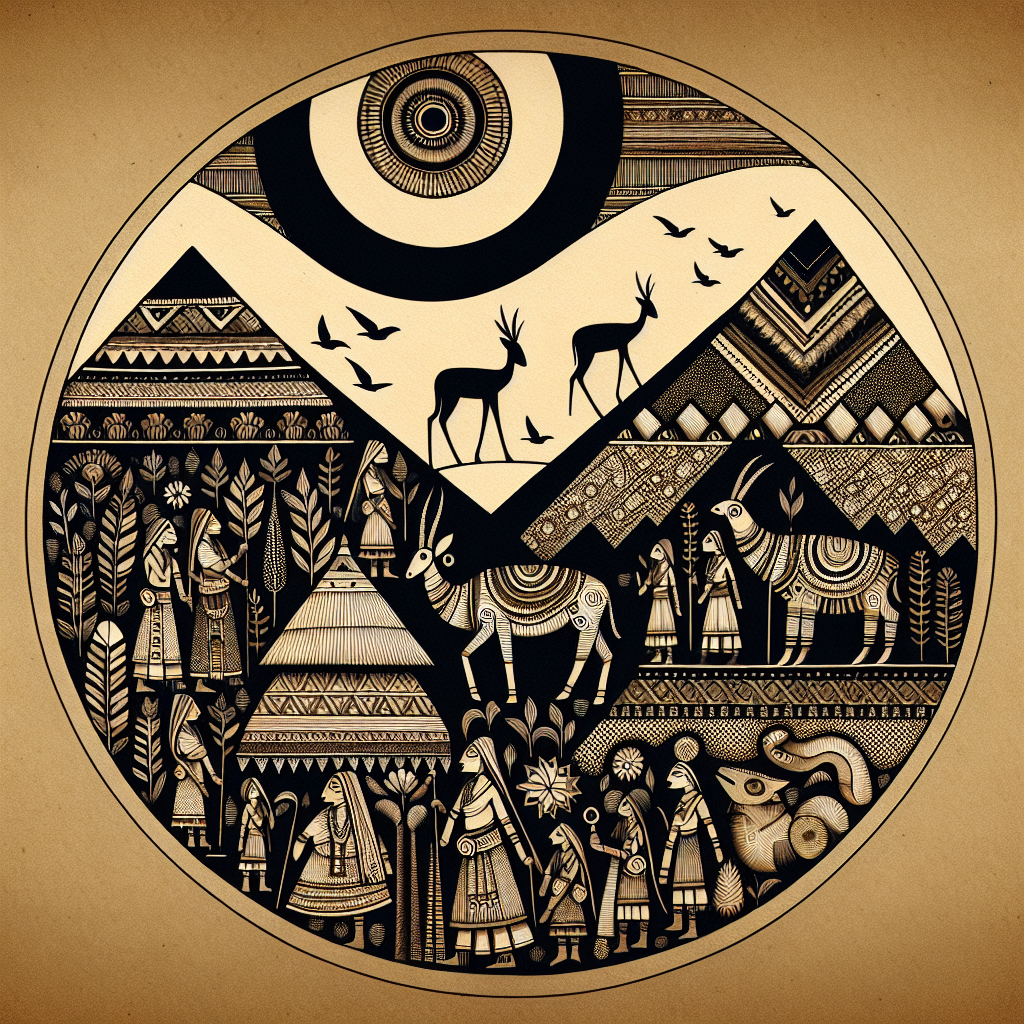 Gond art depicting nature and folklore