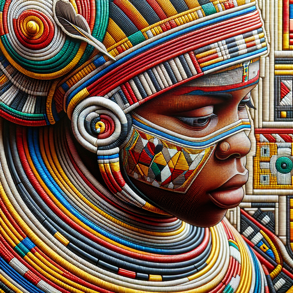 Ndebele artists showcasing their work in a gallery