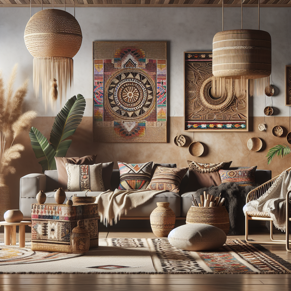 Vibrant Amazon tribal crafts showcasing bold patterns and natural materials.