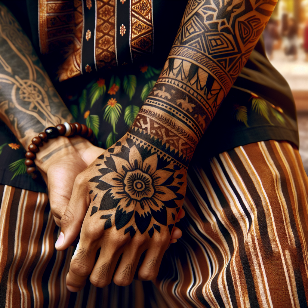 Tribal tattoo showcasing various shading techniques