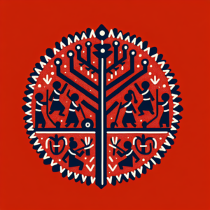 When you look at a Warli art design, you’re deciphering an entire narrative. One such popular motif is the depiction of