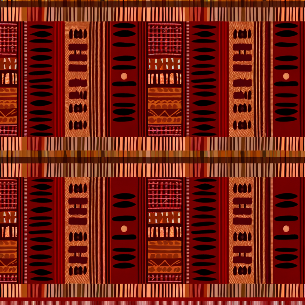 vibrant Kente cloth patterns vividly displayed