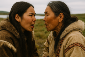 Inuit Throat Singing: Nature's Playful Duel — tribal art