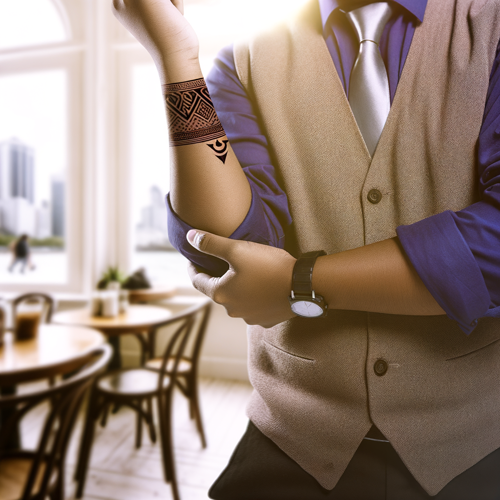 small wrist tribal tattoo showcasing intricate designs
