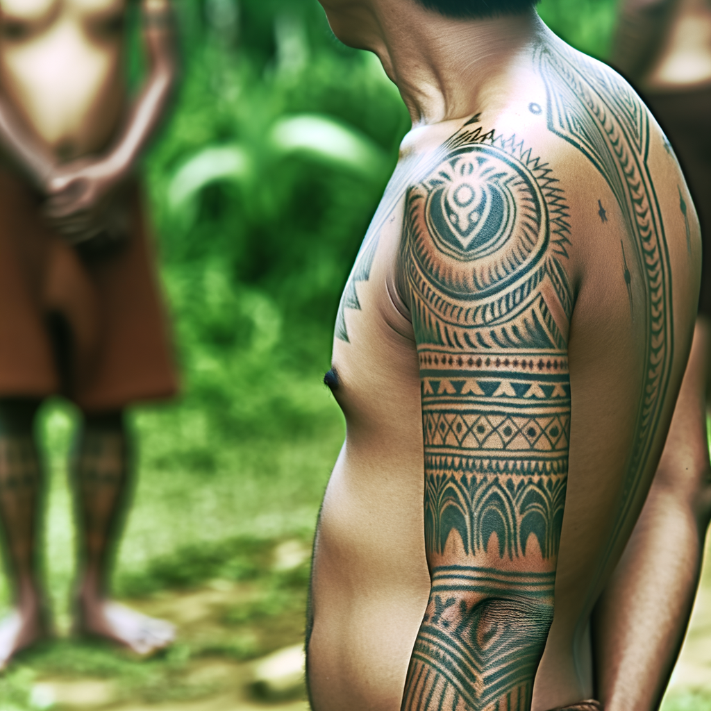 Dayak tattoos showcasing intricate indigenous designs